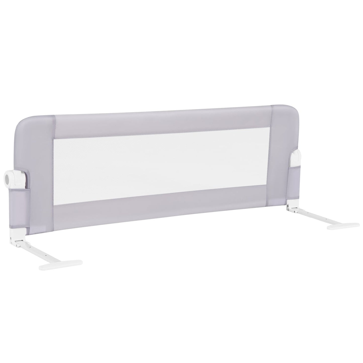 Foldable Bed Rail Baby Bed Guard, Light Gray