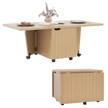 Foldable Coffee Table with Storage Cabinet Extendable Center Table, Oak Coffee Tables at Gallery Canada