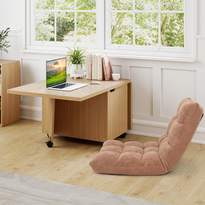 Foldable Coffee Table with Storage Cabinet Extendable Center Table, Oak Coffee Tables at Gallery Canada