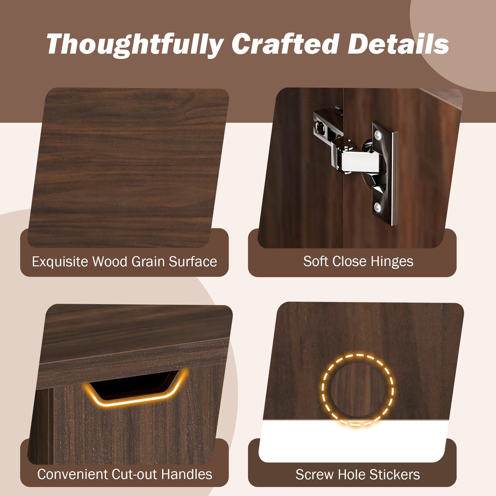 Foldable Coffee Table with Storage Cabinet Extendable Center Table, Walnut Coffee Tables at Gallery Canada