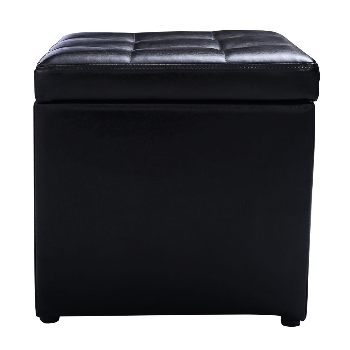 Foldable Cube Ottoman Pouffe Storage Seat, Black Ottomans at Gallery Canada
