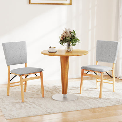 Foldable Dining Chair Set of 2 Armless Kitchen Chair with Padded Seat and Tilt Backrest, Gray Dining Chairs at Gallery Canada