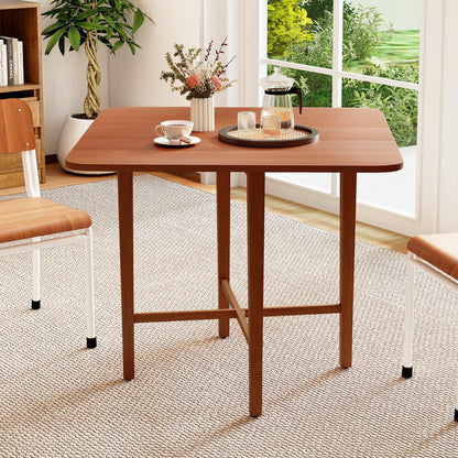 Foldable Dining Table for 2-4 People with Rubber Wood Legs for Small Space, Walnut Dining Tables at Gallery Canada