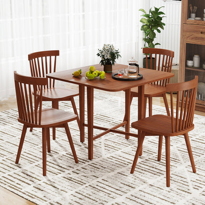 Foldable Dining Table for 2-4 People with Rubber Wood Legs for Small Space, Walnut Dining Tables at Gallery Canada