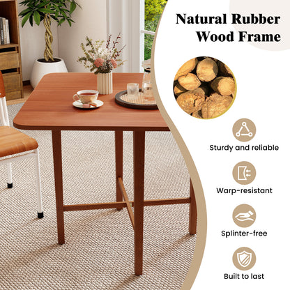 Foldable Dining Table for 2-4 People with Rubber Wood Legs for Small Space, Walnut Dining Tables at Gallery Canada