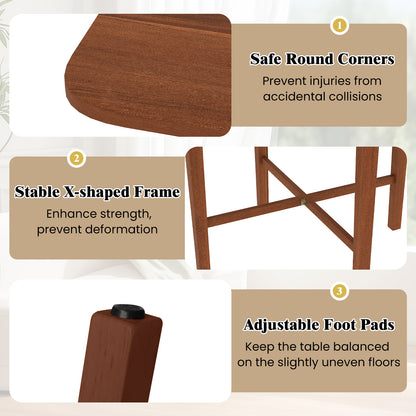 Foldable Dining Table for 2-4 People with Rubber Wood Legs for Small Space, Walnut Dining Tables at Gallery Canada