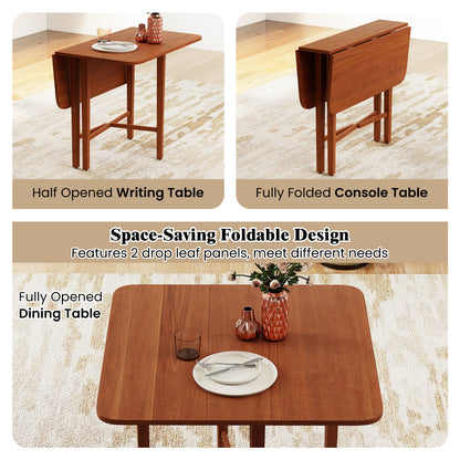 Foldable Dining Table for 2-4 People with Rubber Wood Legs for Small Space, Walnut Dining Tables at Gallery Canada