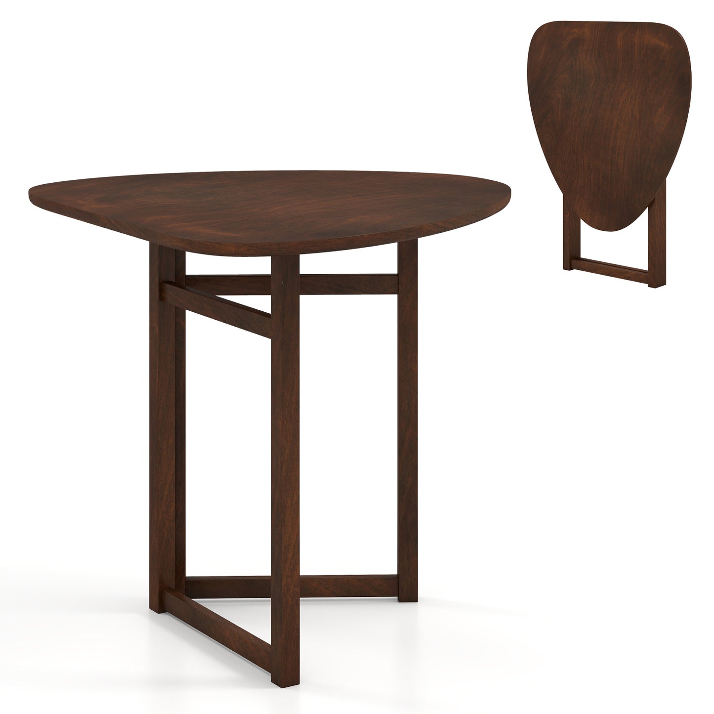 Foldable Dining Table 31.5, Triangular Kitchen Table For 2, Walnut Dining Tables at Gallery Canada