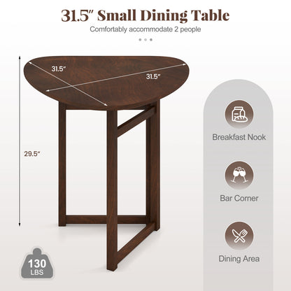Foldable Dining Table 31.5, Triangular Kitchen Table For 2, Walnut Dining Tables at Gallery Canada