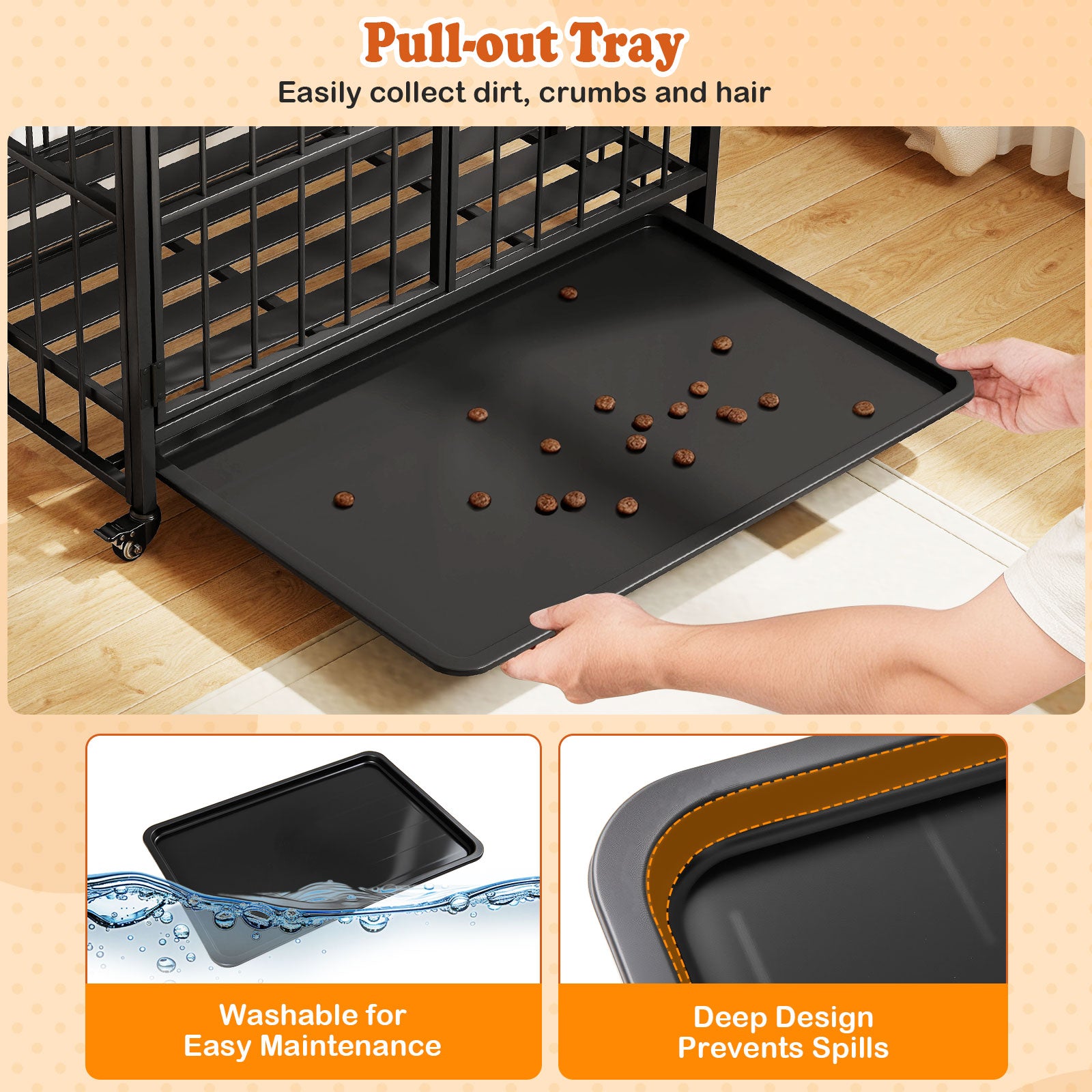 Foldable Dog Crate Furniture, L, Black Dog Kennels at Gallery Canada