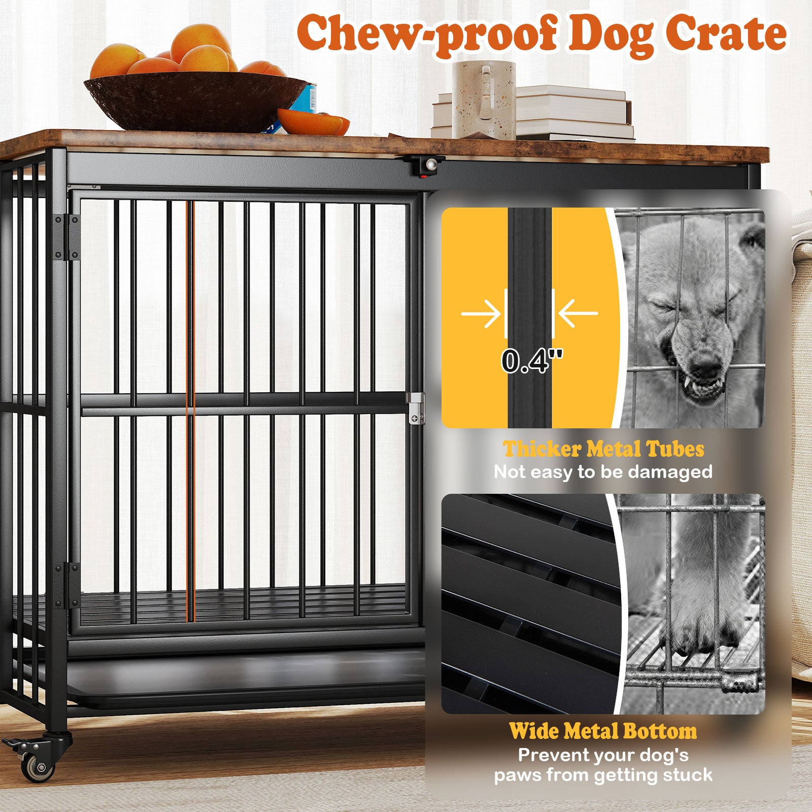 Foldable Dog Crate Furniture, L, Black Dog Kennels at Gallery Canada