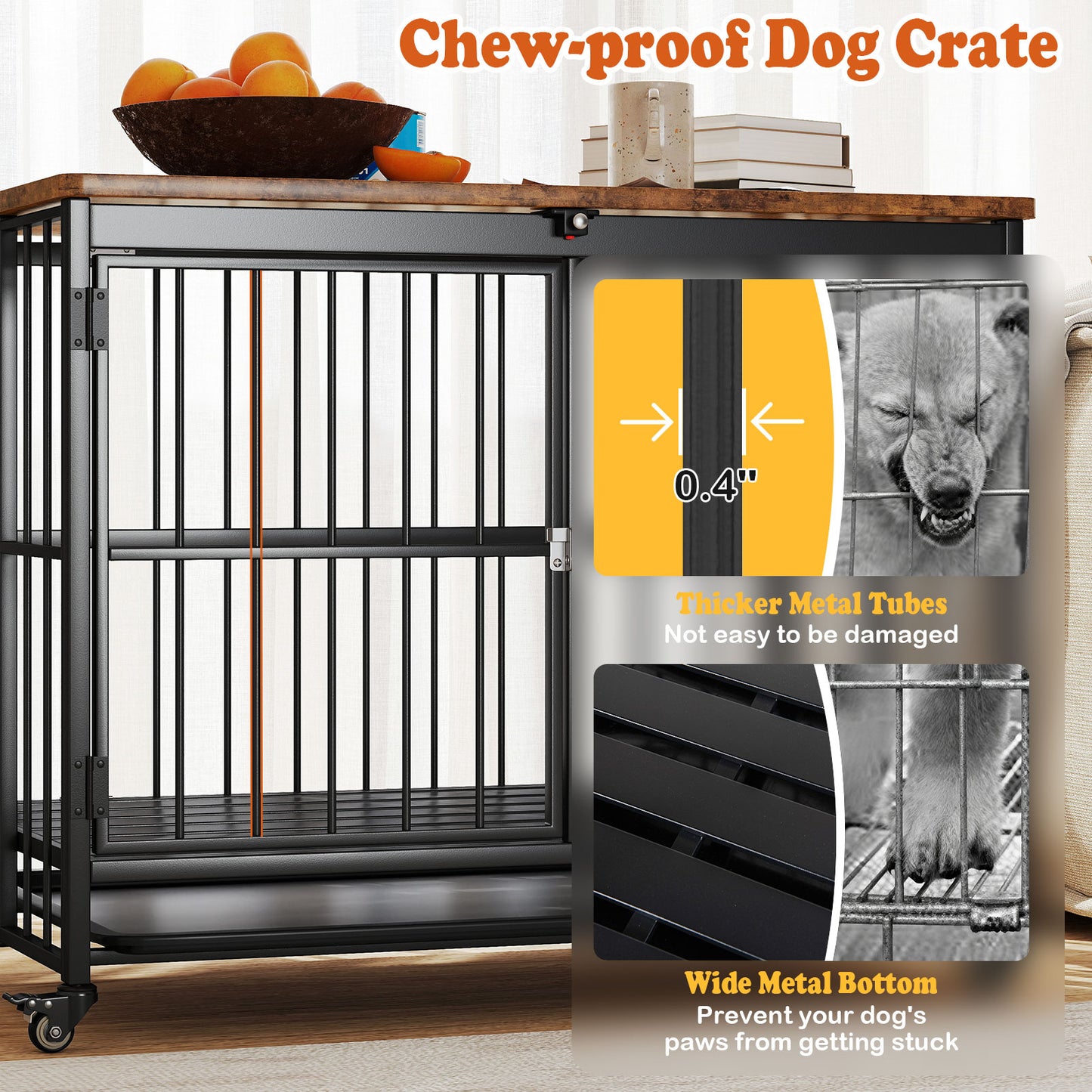 Foldable Dog Crate Furniture, L, Black Dog Kennels at Gallery Canada