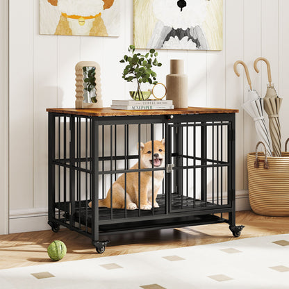 Foldable Dog Crate Furniture, Removable Tray, Lockable Door, S, Black Dog Kennels at Gallery Canada
