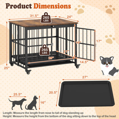 Foldable Dog Crate Furniture, Removable Tray, Lockable Door, S, Black Dog Kennels at Gallery Canada
