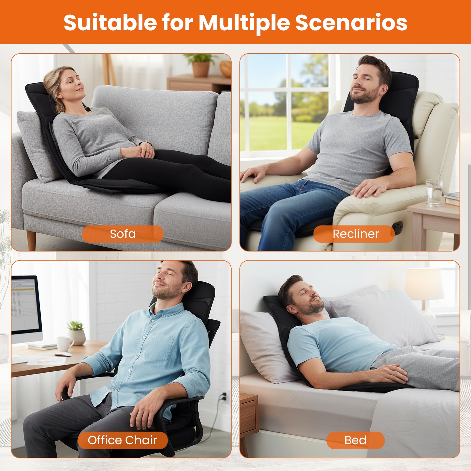 Foldable Full Body Massage Mat with 10 Vibration Motors, Black Back Massager at Gallery Canada