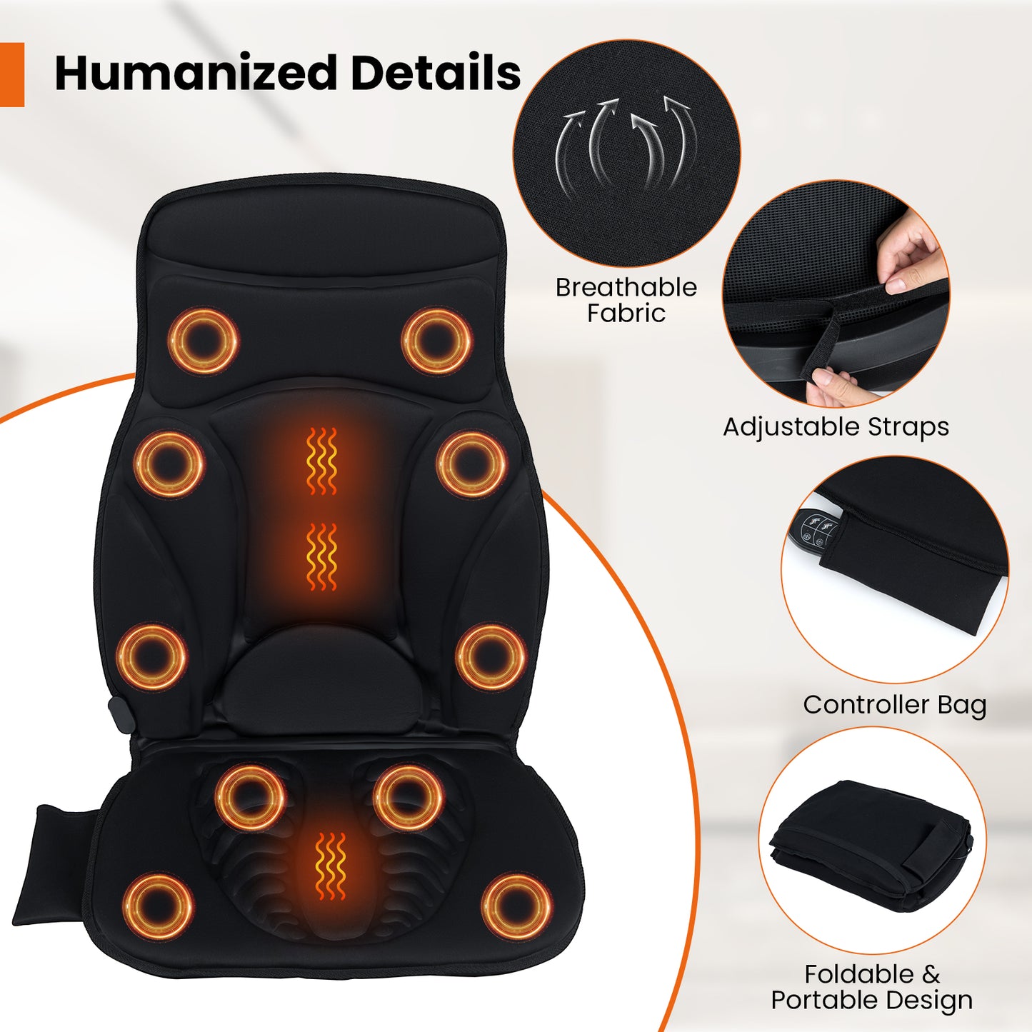 Foldable Full Body Massage Mat with 10 Vibration Motors, Black Back Massager at Gallery Canada