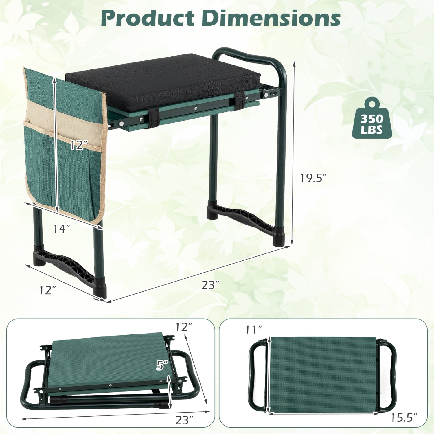 Foldable Garden Kneeler And Seat, Green Garden Tools at Gallery Canada