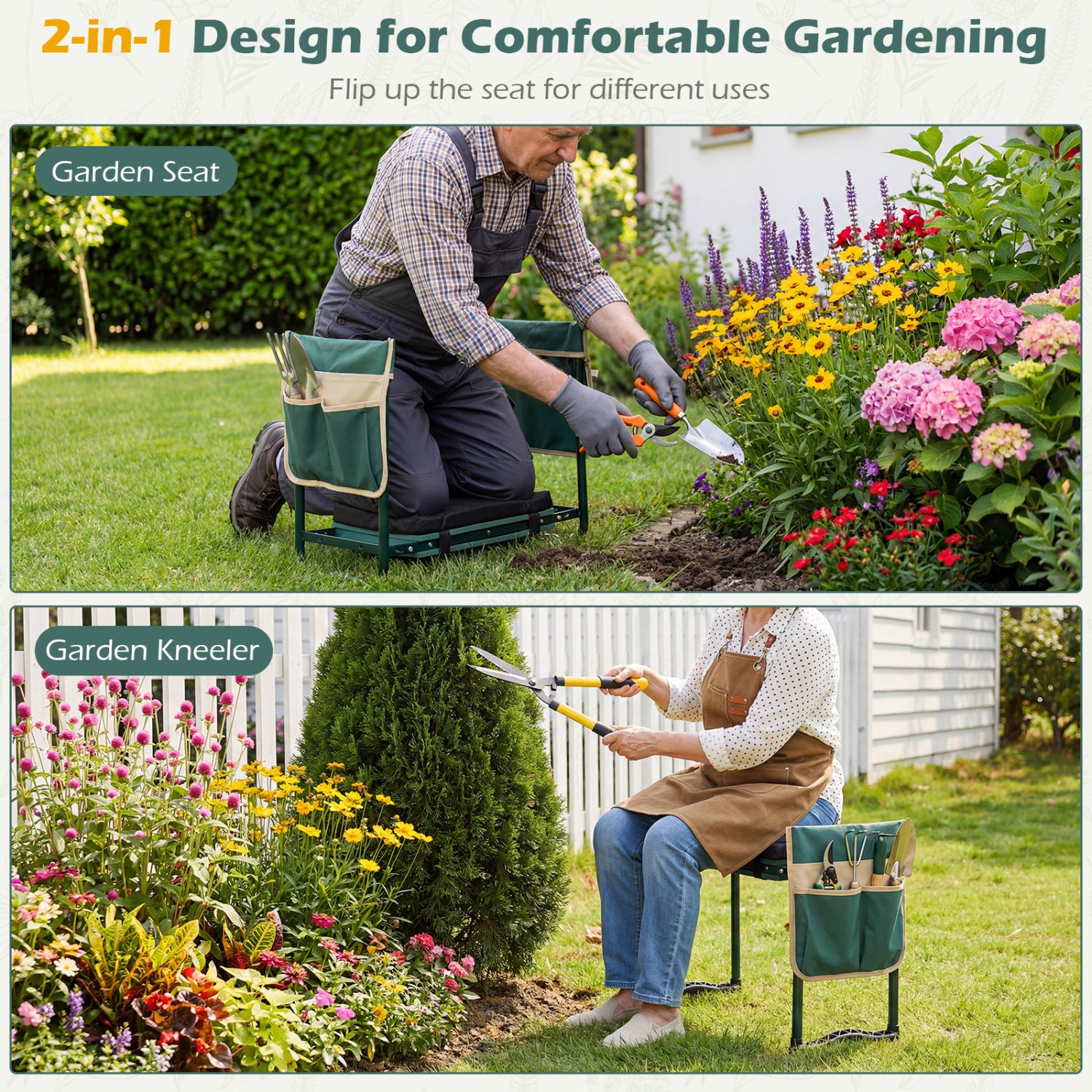 Foldable Garden Kneeler And Seat, Green Garden Tools at Gallery Canada