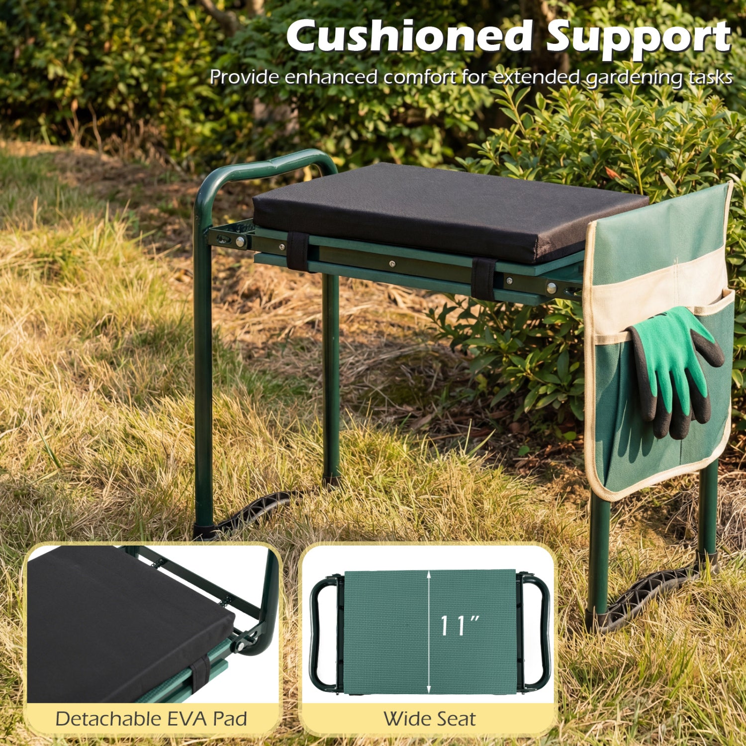 Foldable Garden Kneeler And Seat, Green Garden Tools at Gallery Canada