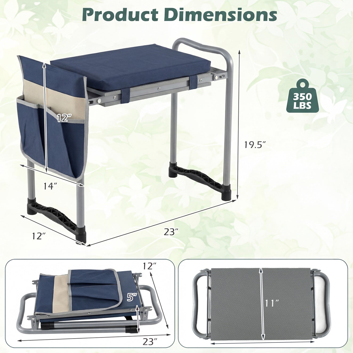 Foldable Garden Kneeler And Seat, Navy Garden Tools at Gallery Canada