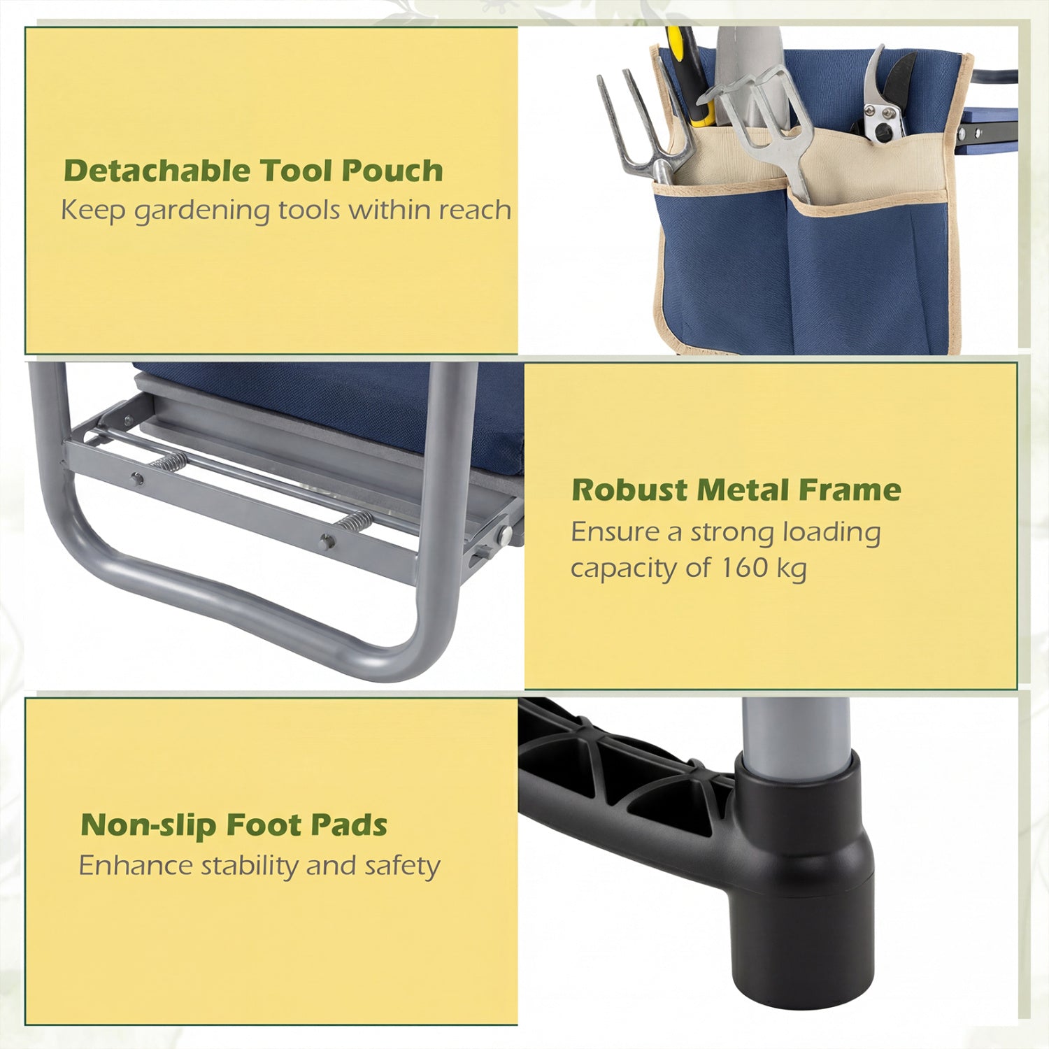 Foldable Garden Kneeler And Seat, Navy Garden Tools at Gallery Canada