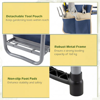 Foldable Garden Kneeler And Seat, Navy Garden Tools at Gallery Canada