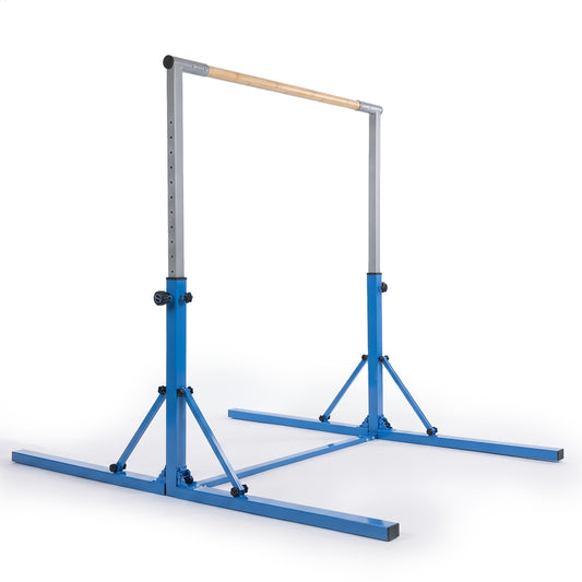 Foldable Gymnastics Bar for Kids with 3-Level Adjustable Heights, Blue Yoga Accessories Blue at Gallery Canada