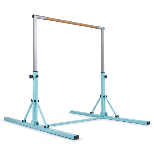Foldable Gymnastics Bar for Kids with 3-Level Adjustable Heights, Green Yoga Accessories Green at Gallery Canada