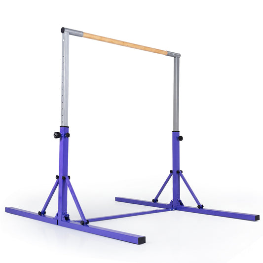 Foldable Gymnastics Bar for Kids with 3-Level Adjustable Heights, Purple Yoga Accessories Purple at Gallery Canada