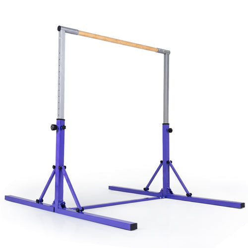 Foldable Gymnastics Bar for Kids with 3-Level Adjustable Heights, Purple