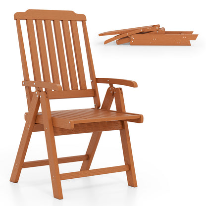 Foldable Patio Chair All-Weather HDPE Outdoor Dining Chair with Armrest, Brown Patio Dining Chairs Brown at Gallery Canada