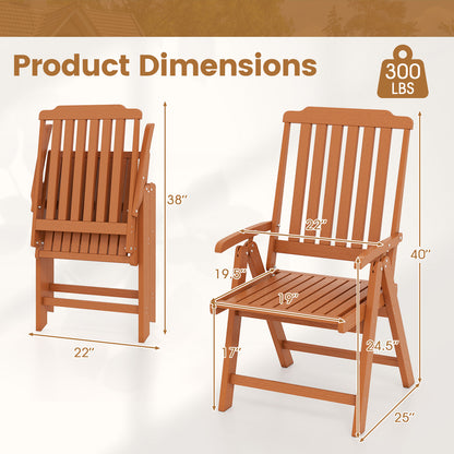 Foldable Patio Chair All-Weather HDPE Outdoor Dining Chair with Armrest, Brown Patio Dining Chairs at Gallery Canada
