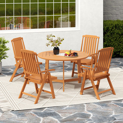 Foldable Patio Chair All-Weather HDPE Outdoor Dining Chair with Armrest, Brown Patio Dining Chairs at Gallery Canada