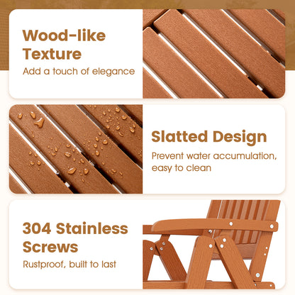 Foldable Patio Chair All-Weather HDPE Outdoor Dining Chair with Armrest, Brown Patio Dining Chairs at Gallery Canada