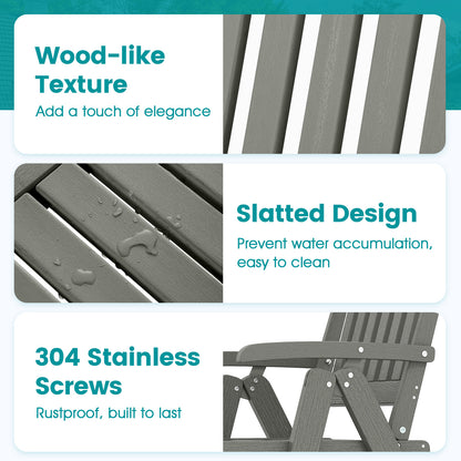 Foldable Patio Chair All-Weather HDPE Outdoor Dining Chair with Armrest, Gray Patio Dining Chairs at Gallery Canada