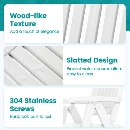 Foldable Patio Chair All-Weather HDPE Outdoor Dining Chair with Armrest, White Patio Dining Chairs at Gallery Canada