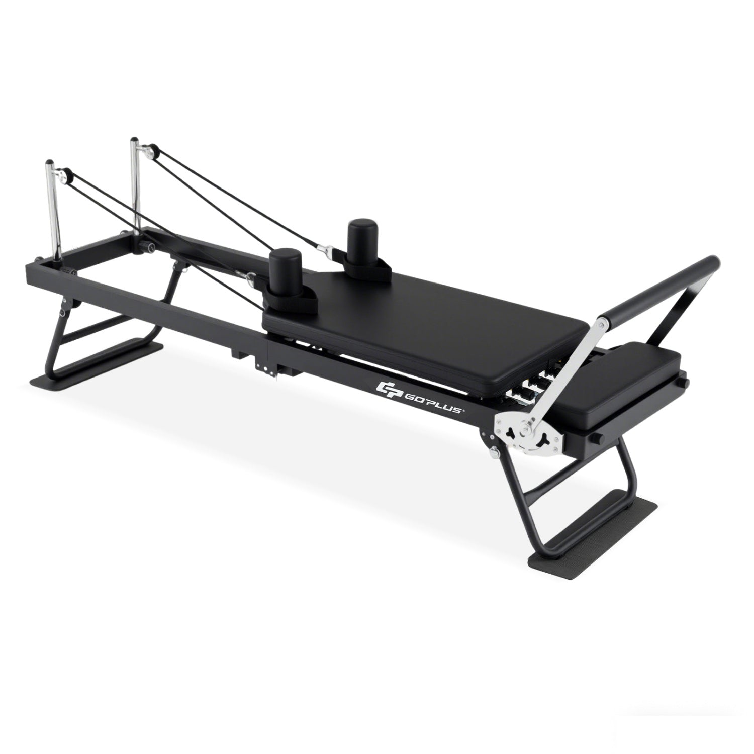 Foldable Pilates Reformer Machine, Large, Black Sport Equipments Black at Gallery Canada