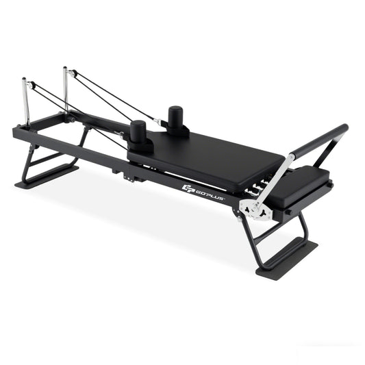 Foldable Pilates Reformer Machine, Large, Black Sport Equipments Black at Gallery Canada