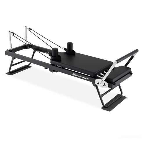 Foldable Pilates Reformer Machine, Large, Black