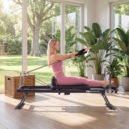 Foldable Pilates Reformer Machine, Large, Black Sport Equipments at Gallery Canada