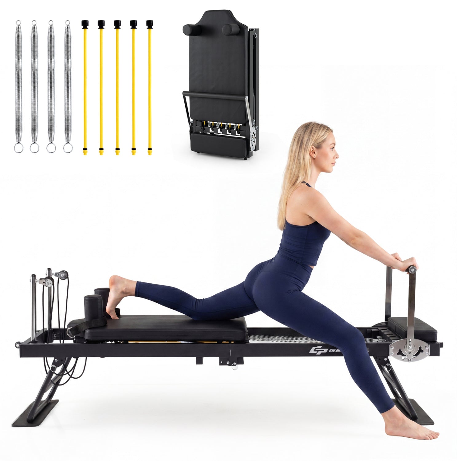 Foldable Pilates Reformer Machine, Large, Black Sport Equipments at Gallery Canada