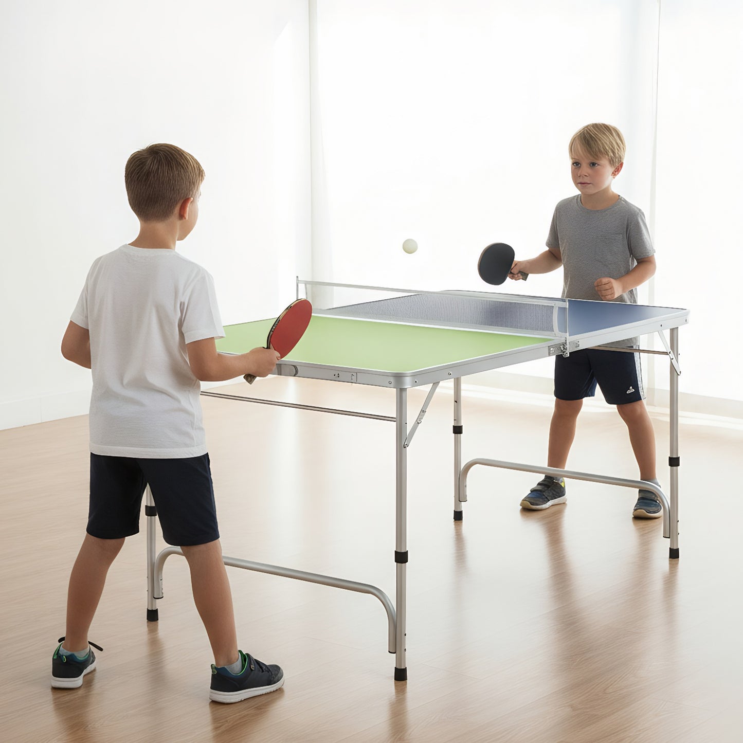 Foldable Ping Pong Table Set, Mini Table Tennis, Adjustable Height, Blue, Green Sport Equipments at Gallery Canada