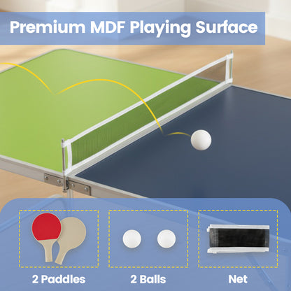 Foldable Ping Pong Table Set, Mini Table Tennis, Adjustable Height, Blue, Green Sport Equipments at Gallery Canada