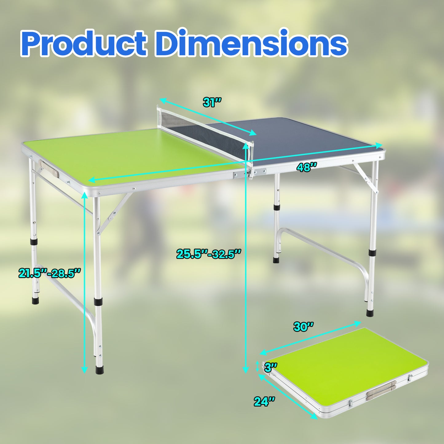 Foldable Ping Pong Table Set, Mini Table Tennis, Adjustable Height, Blue, Green Sport Equipments at Gallery Canada