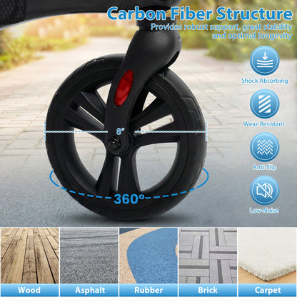 Foldable Rollator Rolling Walker with Seat for Seniors, Black Walkers & Rollators at Gallery Canada