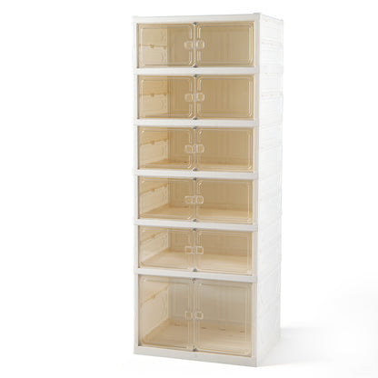 Foldable Shoe Rack Organizer, 12-Pair 6-Tier, White Shoe Racks & Storage Benches at Gallery Canada