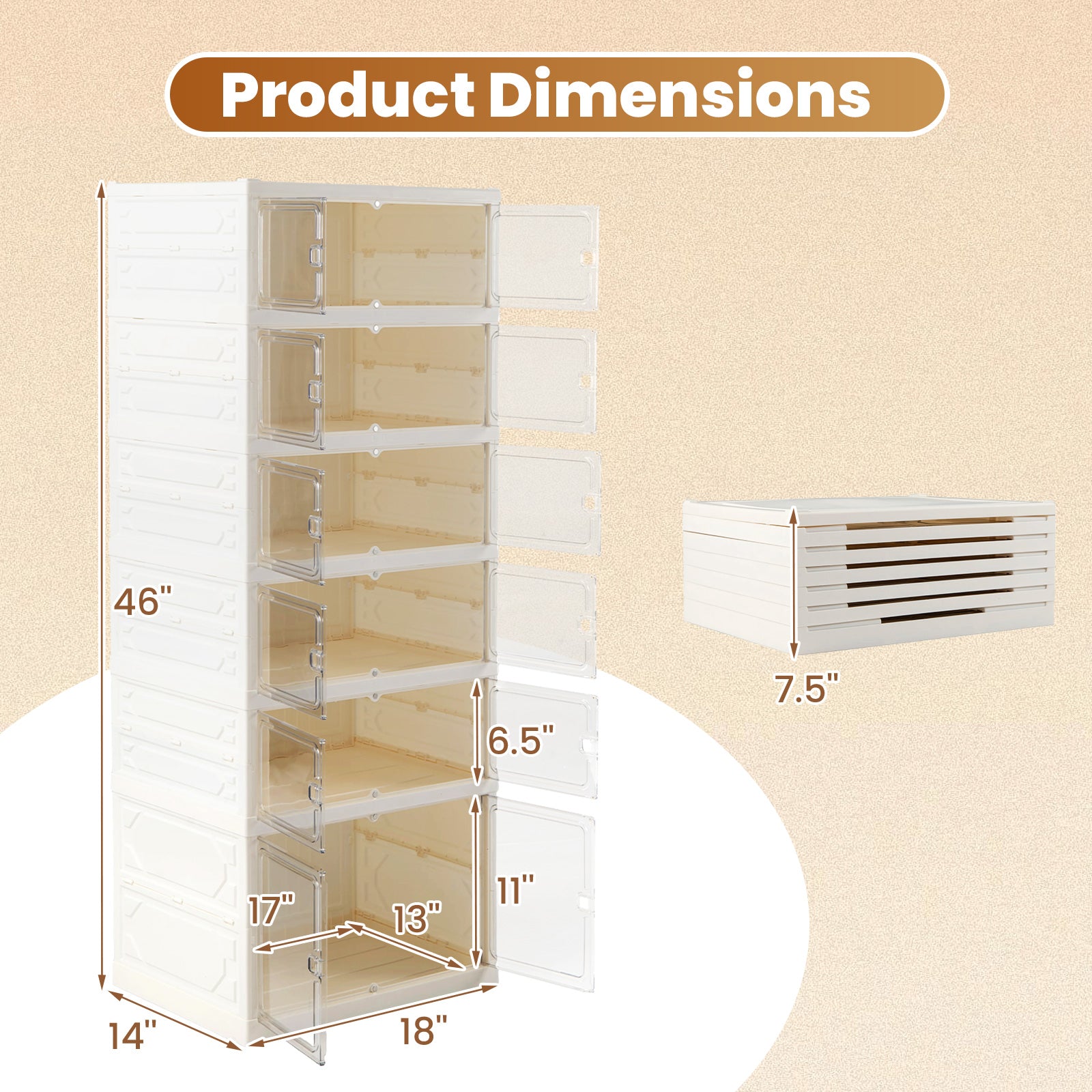 Foldable Shoe Rack Organizer, 12-Pair 6-Tier, White Shoe Racks & Storage Benches at Gallery Canada