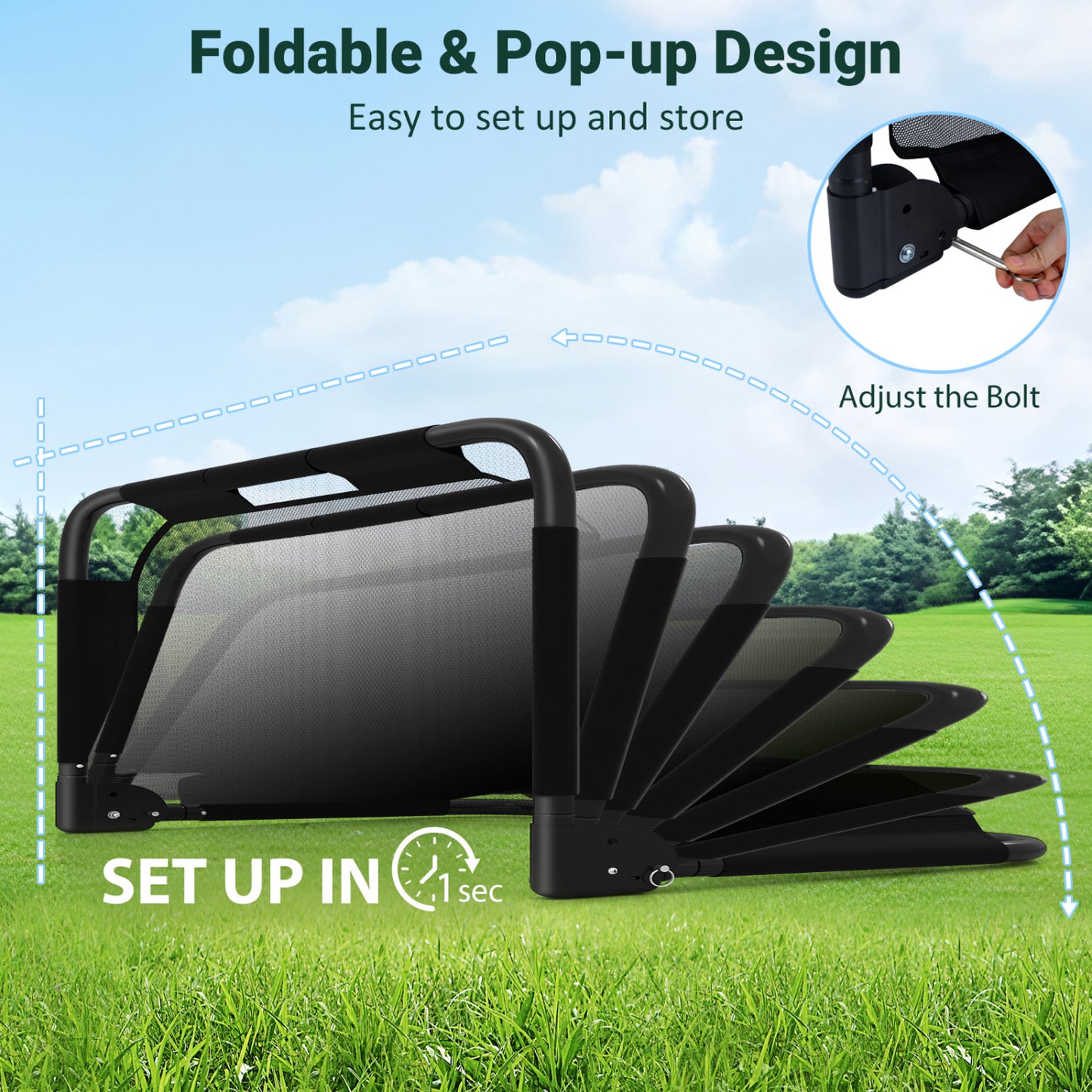 5x3 FT Portable Pop-up Football Training Net, Black Sport Equipments at Gallery Canada