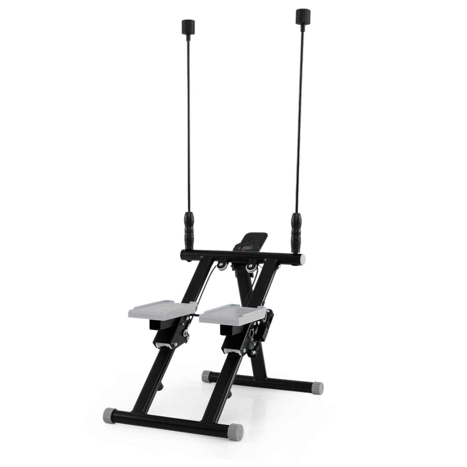 Foldable Stair Stepper With Detachable Handlebar, Black Exercise Machines Black at Gallery Canada