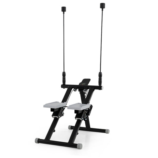 Foldable Stair Stepper With Detachable Handlebar, Black Exercise Machines Black at Gallery Canada